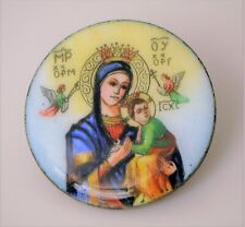 VINTAGE HAND PAINTED ENAMEL FOR PENDANT RELIGIOUS ~1