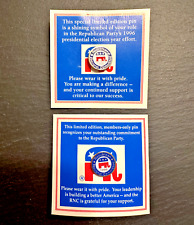 1996 & 1998 US REPUBLICAN PARTY SPECIAL LIMITED EDITION MEMBER PINS ON CARDS picture