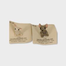 Vintage 1986 Hagen Renaker Miniature Figures Figurines Bunny & Gray Mouse picture