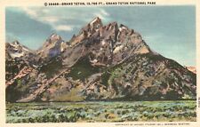 Postcard WY Grand Teton National Park Wyoming 1935 Linen Vintage PC H3183 picture