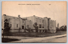 Vintage Postcard MA Uxbridge High School Street View ~7328 picture