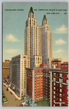 Postcard NY New York City The Waldorf-Astoria Hotel Linen A11 picture