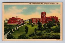 Fairmont WV-West Virginia, East Side High School and Gym, Vintage Postcard picture