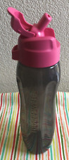 Tupperware Eco Water Bottle w/ Straw 32oz Black w/ Pink Seal Eco Friendly New picture