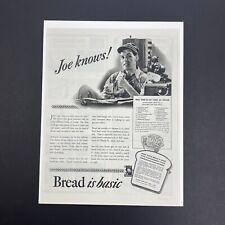Vintage 1943 Fleischmann's Yeast Bread Is Basic Print Ad picture