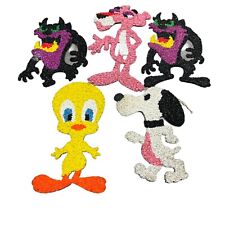 Lot Of 5 Vintage Cartoon Melted Plastic Popcorn Decorations Taz Panther Snoopy picture