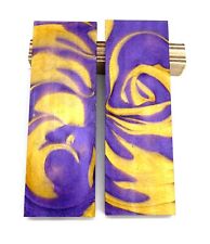 LSU PURPLE & GOLD CUSTOM COMPOSITE KNIFE HANDLE MATERIAL BLANK SCALES picture