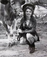 Vintage Beautiful Western Cowgirl Photo Snapshot Hat Fringe Top Boots 1959 picture