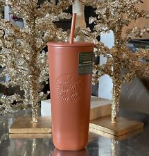 NWT Starbucks 2024 Terracotta Brown/Orange Recycled Triangle SS Venti Tumbler picture
