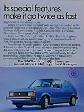 1984 Volkswagen Limited Edition Wolfsburg Rabbit VTG Original Print Ad 8.5 x 11