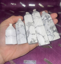 5pc Natural Howlite Crystal Tower Quartz Wand Reiki Healing - Intuitively Select picture
