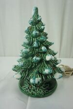 Vintage Ceramic Lighted Snow Flocked Christmas Tree 10