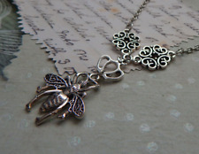 Queen Bee Necklace Pendant Chain Silver Jewelry Honey Bumble Bee Fashion New picture