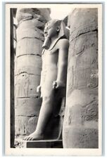 c1920s Luxor Temple Rameses II Queen Nefert-Ari Statue View Egypt RPPC Postcard picture
