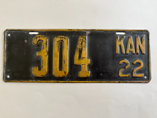 1922 Kansas License Plate Low Number 3 Digit RARE All Original Paint picture