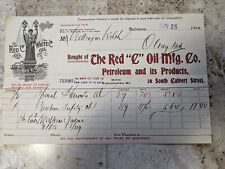 RARE  1904 LETTERHEAD GRAPHIC THE RED C OIL MFG CO. PETROLEUM BALTIMORE, MD picture
