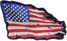 War Torn Tattered USA American Flag 11.75 X 9 Inch Back Patch IV5140 LD2 picture