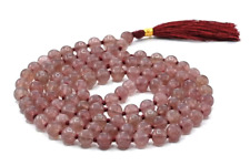 8mm Quartz Japa Mala, Tassel Necklace, 108 Prayer Beads Healing Mediation picture