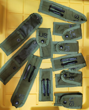 10 Pouches, NEW US Army 9MM / 45 Magazine Pouch W/2 Alice Clips. OD Green, 'US' picture