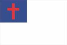 6in x 4in Christian Flag Bumper Sticker Vinyl Window Decal picture