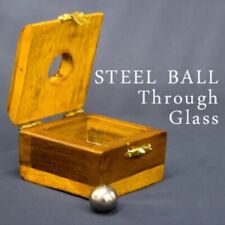 Steel Ball Thru Glass Gimmick Wood Box Penetration Solid Glass Sheet Magic Trick picture