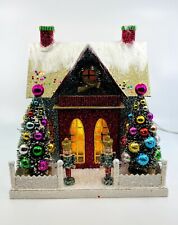 Cody Foster Christmas Light Up House, Putz House, Merry & Bright Glitter Chalet picture