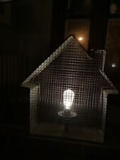 folk art steampunk lantern/house light fixture, 11” x 9-1/2” x 3-1/2” picture