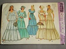 1970's Simplicity 6278 Wedding Dress Pattern~Gunne Sax Style~Complete~Size 8 picture