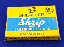 Vintage Sheaffer Skrip Ink Cartridges Washable Blue 4pc in 5-pack Box #E4 picture