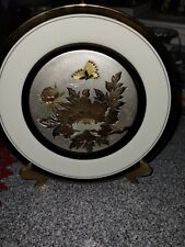 DECORATIVE PLATE: Lacy KC 350 Keito Sensitive Art of Chokin Gold Trim Plate  A-2 picture