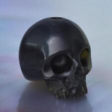 Human Skull Genuine Meteor Tektite Bead 10.63 mm Carving Vertically-drill 1.09 g picture