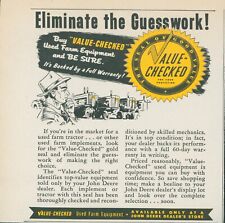 1955 John Deere Value Checked Seal Good Value Used Farm Vintage Print Ad FJ1 picture