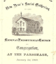 1869 GENEVAN PRESBYTERIAN CHURCH NEW YORK NEW YEAR'S SOCIAL GATHERING  Z895 picture