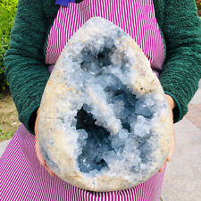 26.62LB Natural Beautiful Blue Celestite Crystal Geode Cave Mineral Specimen 634 picture