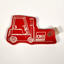 Vintage OKI Systems Advertisement Red Forklift Keychain 2.5
