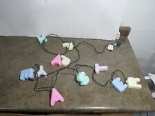 VTG Plastic HAPPY EASTER Holiday Pastel Words 11 Letters Blow Mold Light String picture