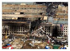 PENTAGON 9/11 TERRORIST ATTACK BUIDLING HEAVILY DAMAGED 5X7 PHOTOGRAPH REPRINT picture