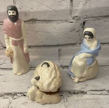 Small Ceramic Christmas Crèche Nativity 3 pc Scene Mary Joseph and Baby Jesus picture