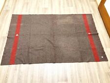 Vintage 1938 WWII Authentic Swiss Army Wool Blanket 2x1.4m WW2 w/ Medaillon picture