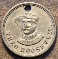 Theodore Roosevelt 26th President Rough Riders Slouch Hat Eagle Coin Medal Token picture