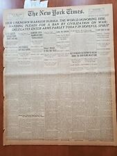 1921 NOVEMBER 12 NEW YORK TIMES - OUR UNKNOWN WARRIOR BURIED - NT 8017 picture