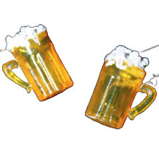 Funky Realistic BEER ALE MUG EARRINGS St Patrick Sport Bar Party Costume Jewelry picture