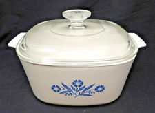 Vintage A-3-B  Corning Ware Blue Cornflower 3qt Baking Casserole Pan Dish w/Lid picture