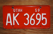 1959 UTAH License Plate # AK 3695 picture