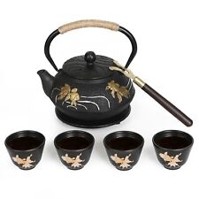 Hand-Painted Goldfish Cast Iron Teapot Set,Japanese Cast Iron Tea Kettle Set ... picture