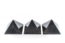 Set of 3 Polished shungite pyramid 40x40mm (1,27 inches)  picture