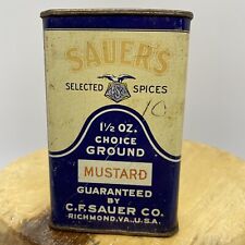 Vintage Sauer's Choice Ground Mustard Spice Tin Richmond Virginia Advertising picture