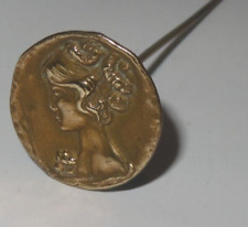 Victorian Repousse Lady Hat Pin Jewelry Cameo Hatpin (912V) picture