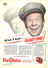 Vintage Purolator Oil Filters Dealer Service Print Ad, 1952 picture