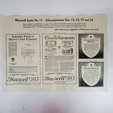 Antique 1916 Maxwell Motor Cars Original Advertisement Proof (Van Cleve Company) picture